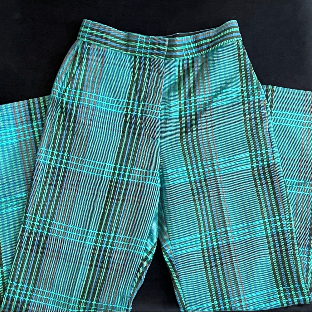 Sandro Plaid Flared Trousers